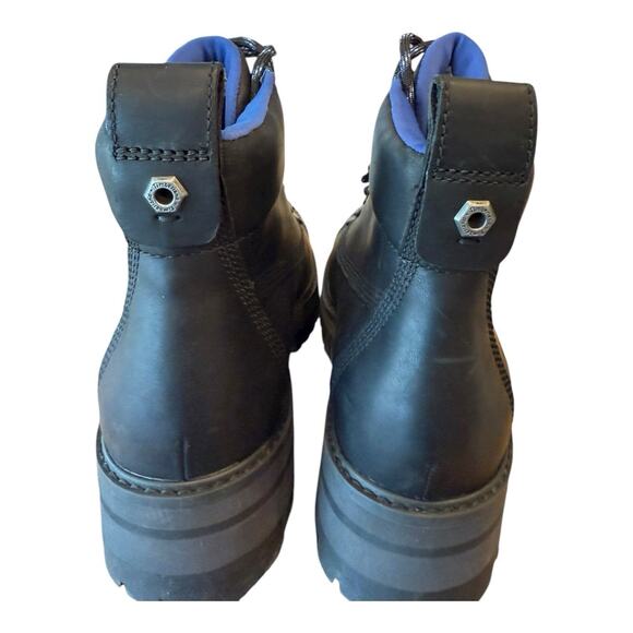 Timberland Hiking Black Leather Boots Women’s Sz 6.5 Courmayeur Valley Style EUC - Picture 6 of 11